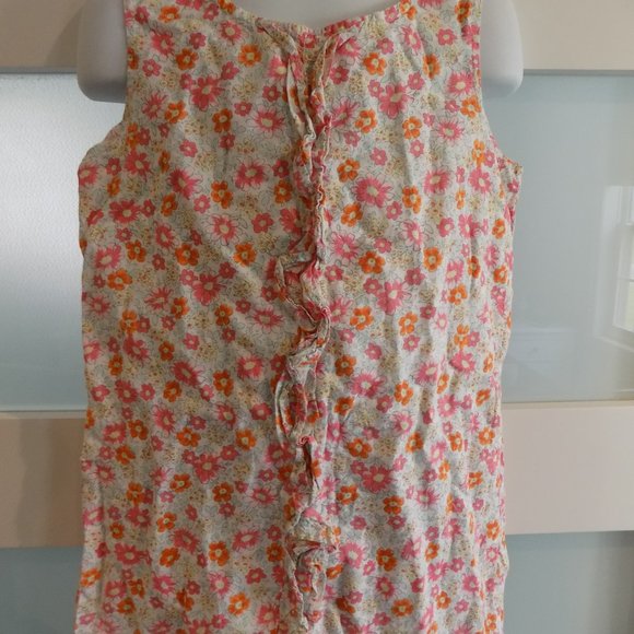 Lands' End Kids Sleeveless Floral Print Lined Dress Size 6 Girl's - Picture 2 of 3